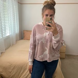 Pink splotched hoodie